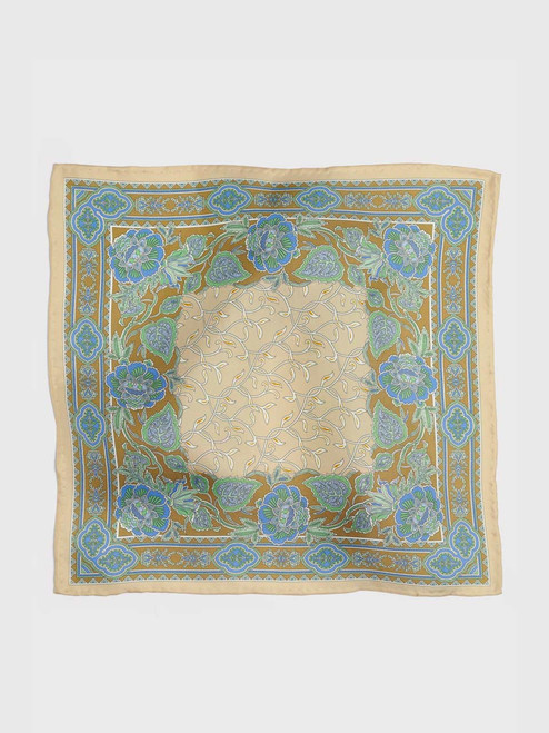 Men's Olive Green Floral Pocket Square Men's Olive Green Floral Pocket Square