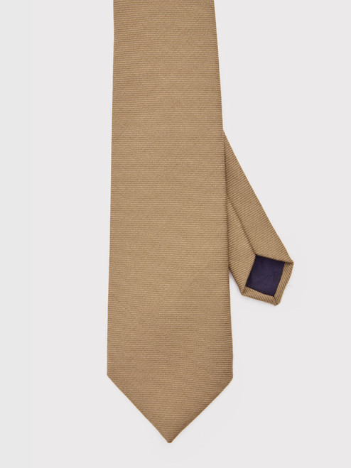 Toffee Woven Wool Tie Flat Toffee Woven Wool Tie Flat