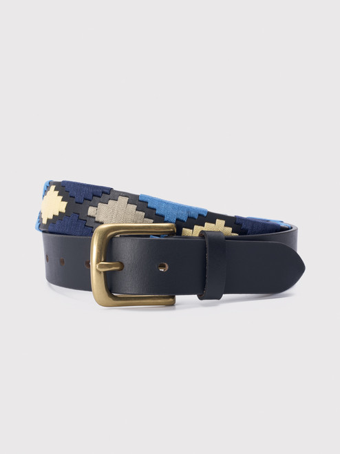 Men's Blue Leather Polo Belt Men's Blue Leather Polo Belt