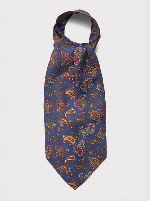 Navy Silk Paisley Cravat Navy Silk Paisley Cravat