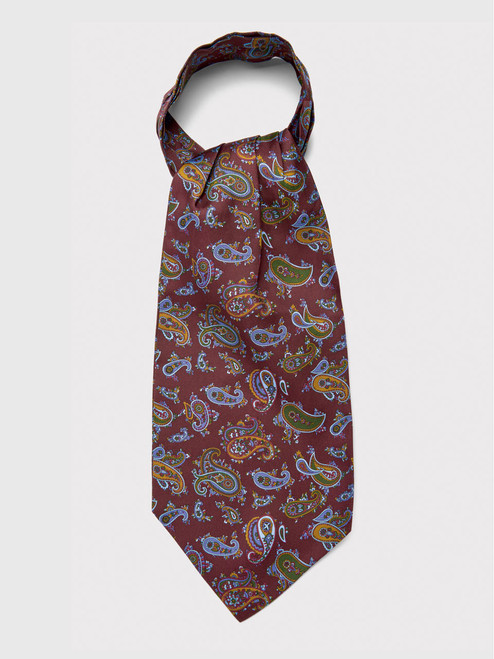 Wine Silk Paisley Cravat Wine Silk Paisley Cravat