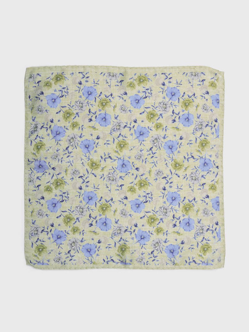 Sage Green Floral Silk Pocket Square Sage Green Floral Silk Pocket Square
