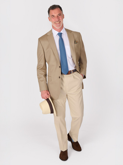 Men's Sand Voyager Lounge Suit Jacket On Model