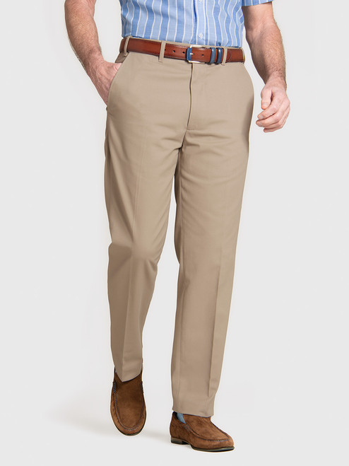Men's Sand Beige Slim Fit Chinos On Model Men's Sand Beige Slim Fit Chinos On Model