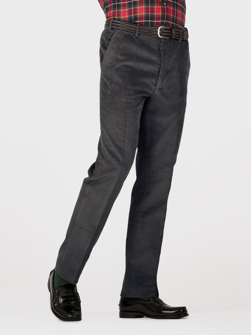 Charcoal Flat Front Cords Charcoal Flat Front Cords