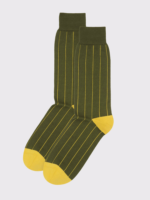 Mens Green Pin Stripe Egyptian Cotton Socks Flat Mens Green Pin Stripe Egyptian Cotton Socks Flat