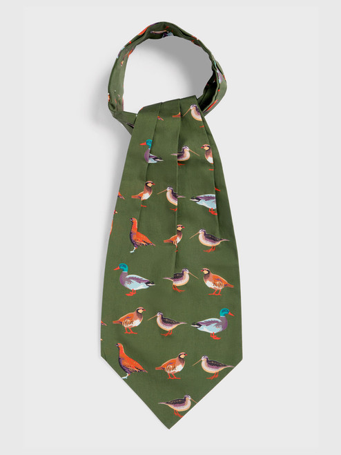 Green Game Birds Cravat Flat Green Game Birds Cravat Flat