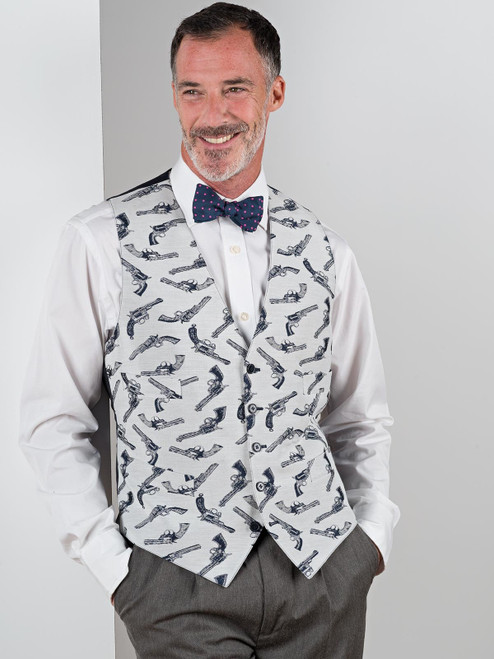 Men's Pistol Pattern Waistcoat On Model Men's Pistol Pattern Waistcoat On Model