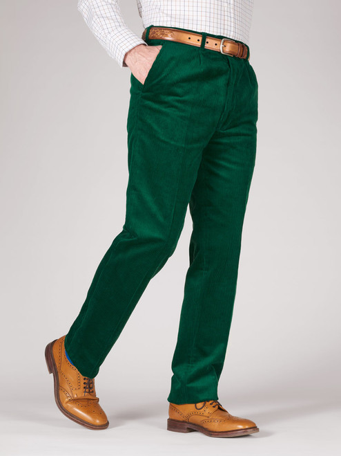 Men's Emerald Green Corduroy Trousers - Classic Fit Men's Trousers Men's Emerald Green Corduroy Trousers - Classic Fit Men's Trousers
