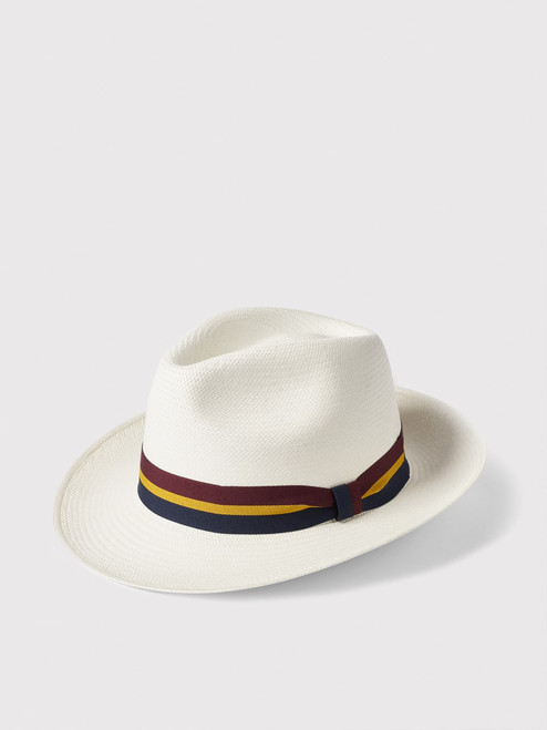 Men's White Regimental Panama Hat Men's White Regimental Panama Hat