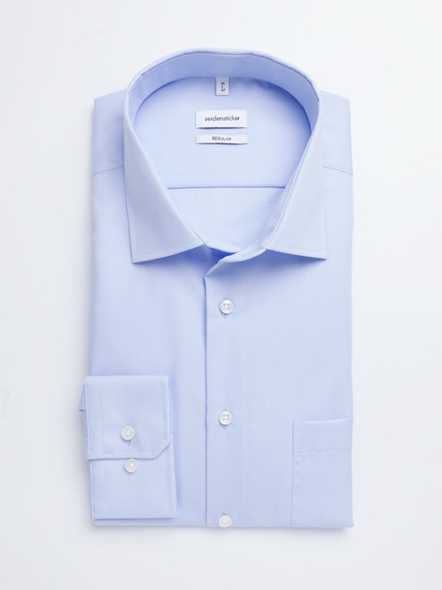 Seidensticker Light Sky Blue Long Sleeve Non-Iron Cotton Shirt Seidensticker Light Sky Blue Long Sleeve Non-Iron Cotton Shirt