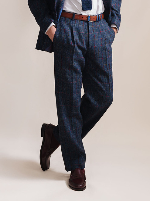 Men's Blue Harris Tweed® Trousers Men's Blue Harris Tweed® Trousers