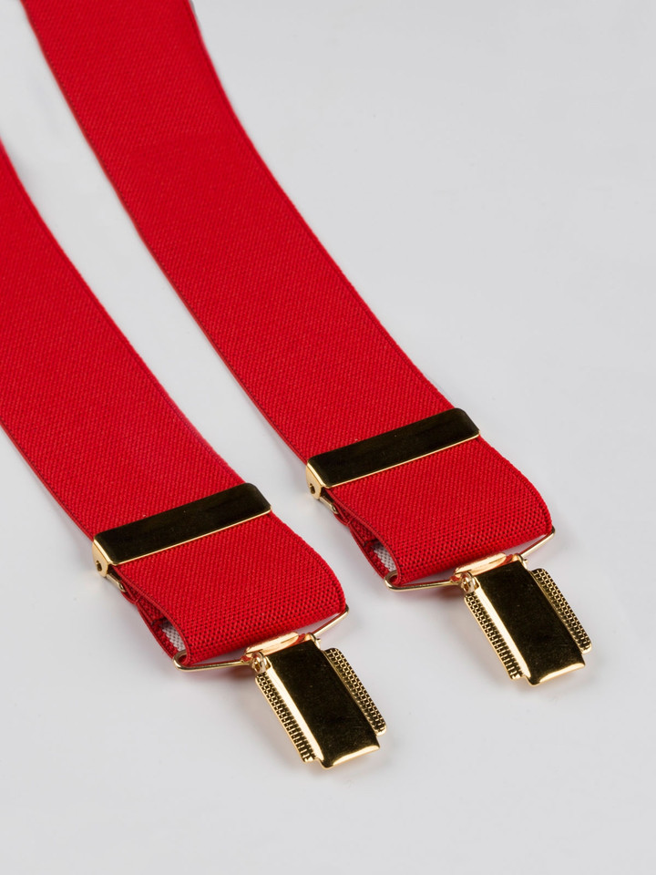 Men's Red Braces Wide Braces