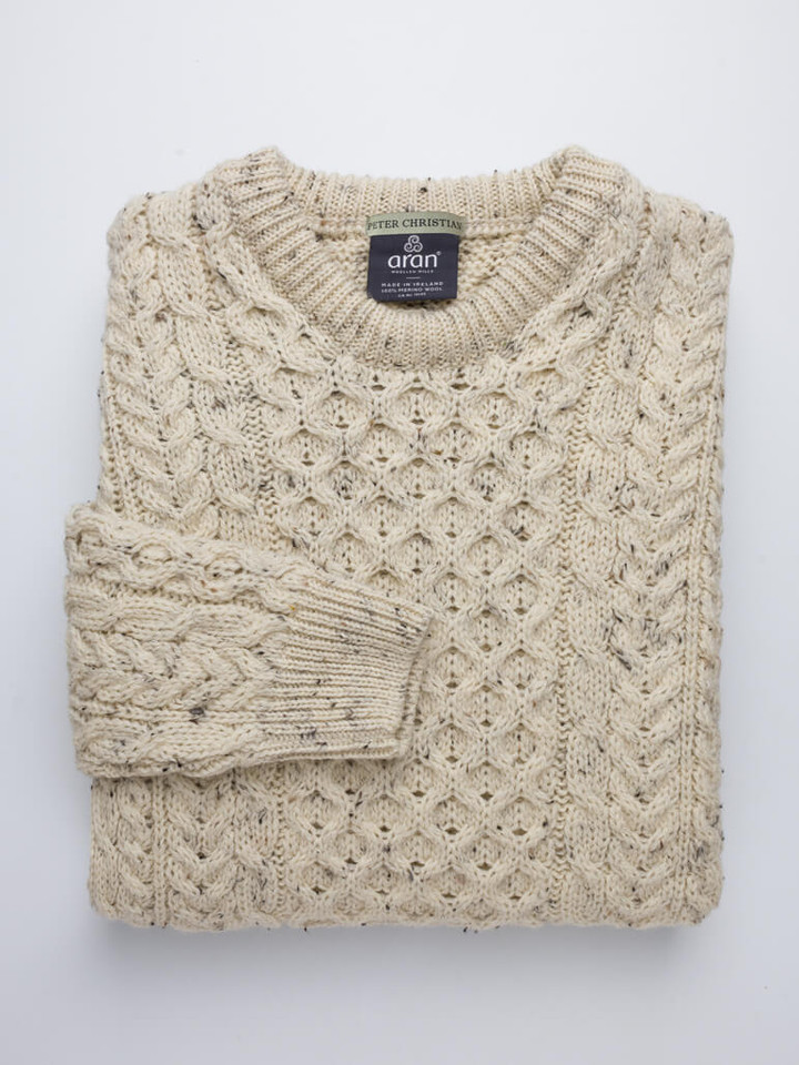 Oatmeal Traditional Irish Aran Jumper
