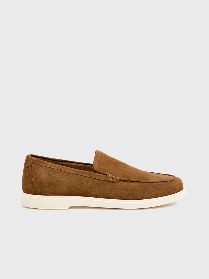 Tan Suede Tuscany Loake Loafer - Side