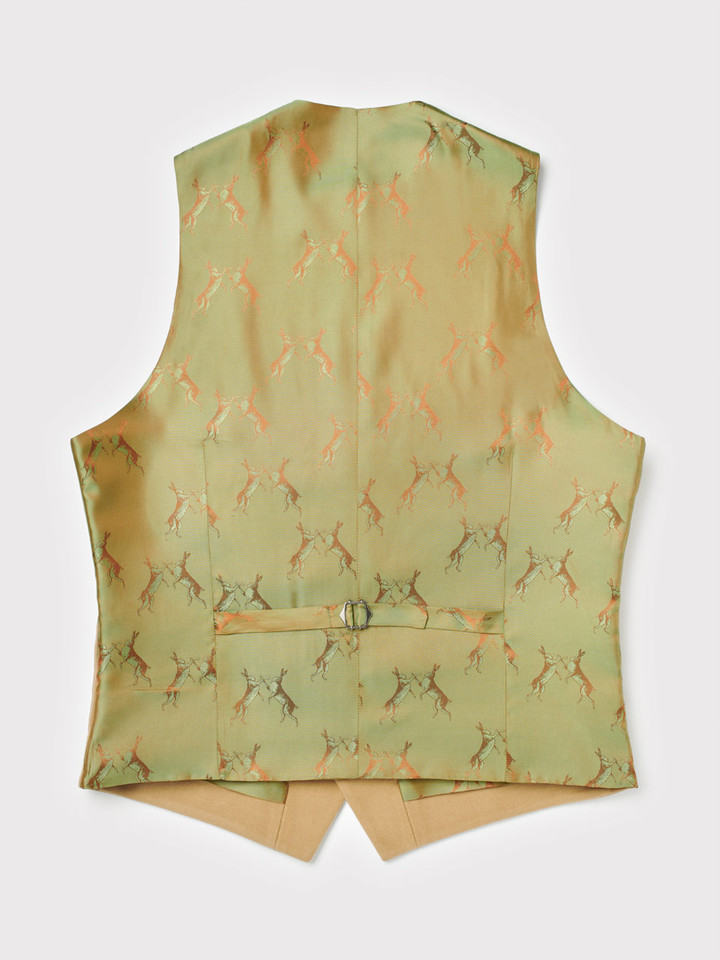 Beige Moleskin Waistcoat Back
