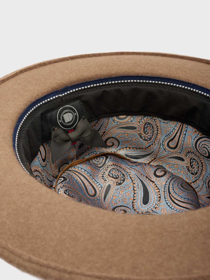 Camel Wool Blend Felt Hat Inner Band