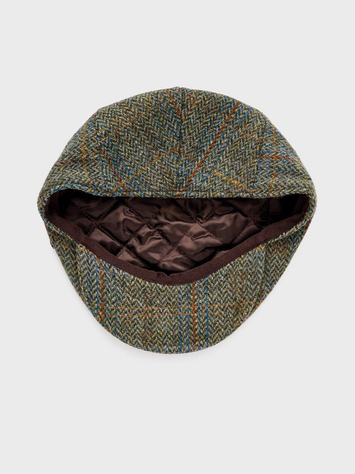 Moss Harris Tweed Flat Top Cap Inside