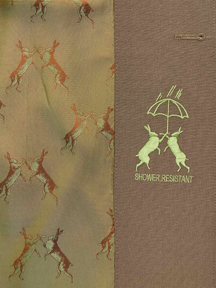 Men's Sand Luxury Wool Blend Mac Coat Signature Hares Lining