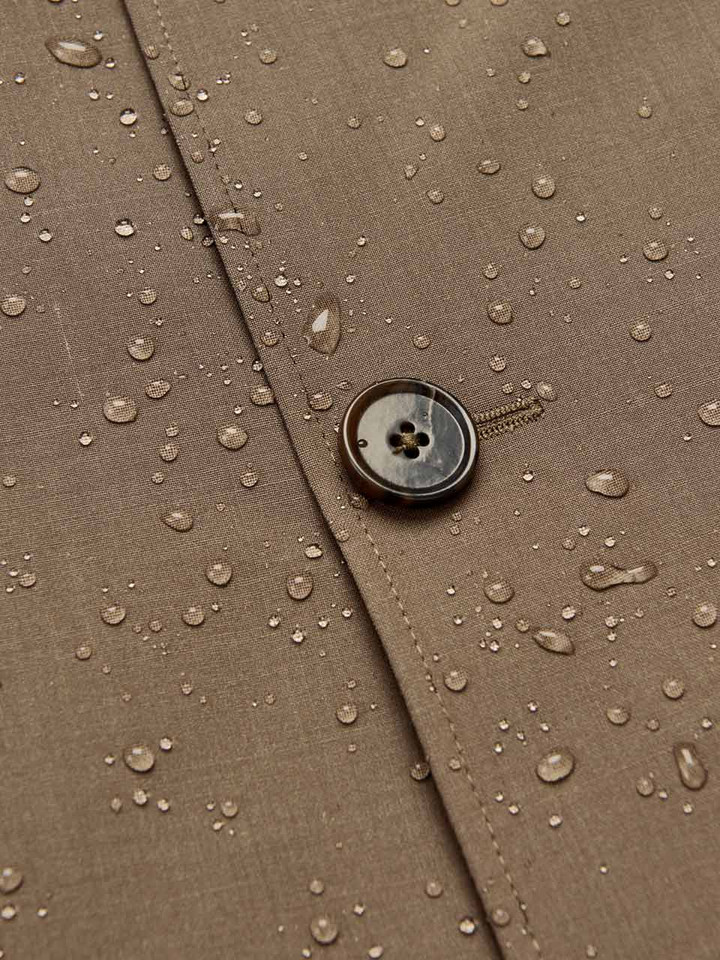 Men's Sand Luxury Wool Blend Mac Coat Water Resistant