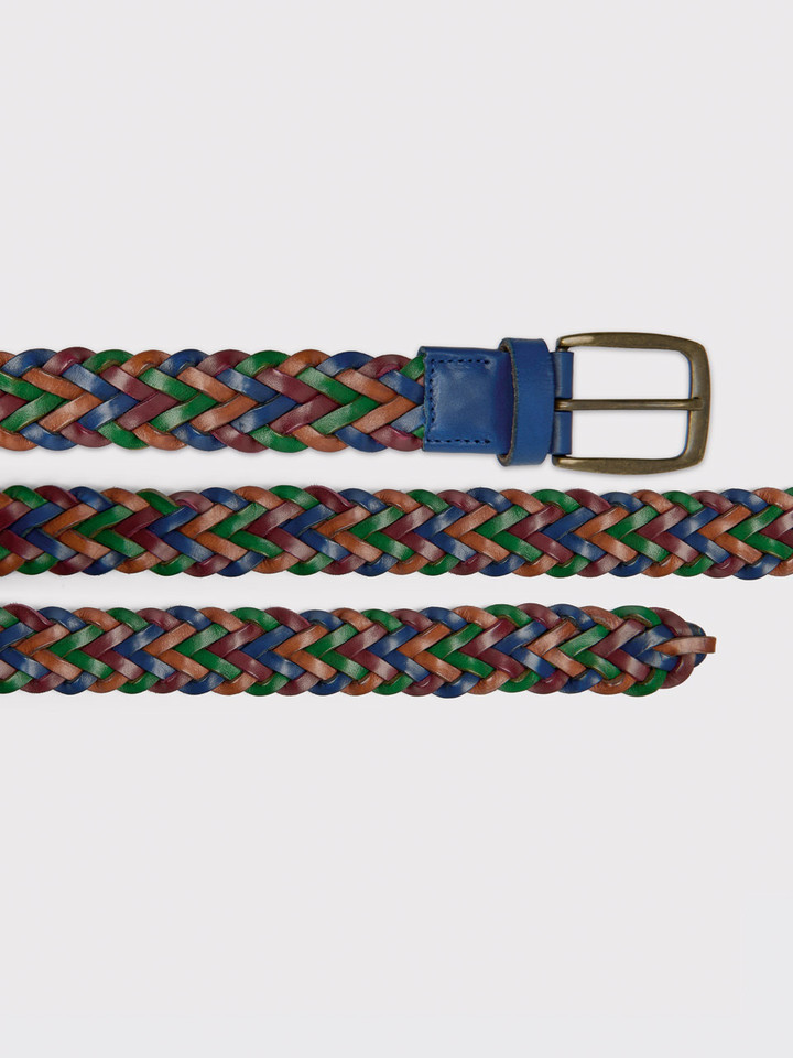 Mens Cadiz Braided Belt in Green