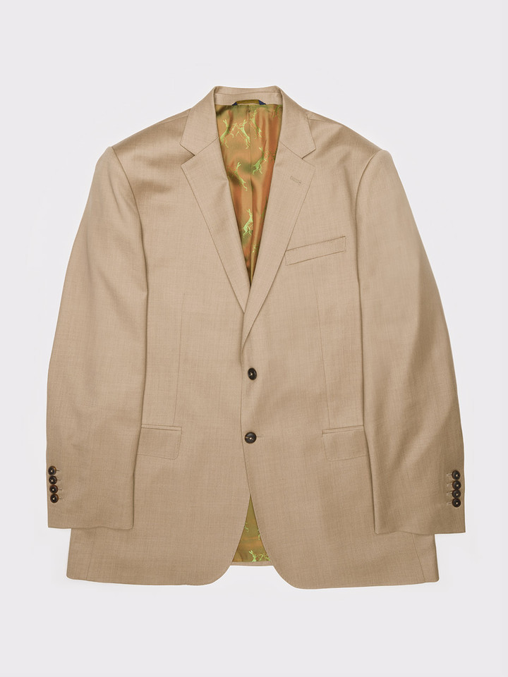 Men's Sand Lightweight Travel Suit Jacket Front