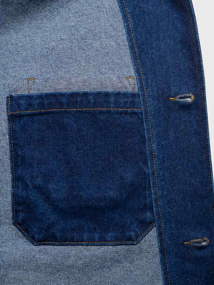 Inside pocket of mens Denim Chore Jacket