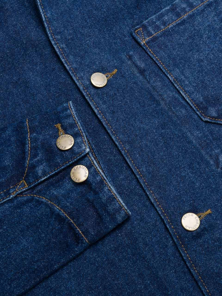 Buttoned cuff of mens Denim Chore Jacket