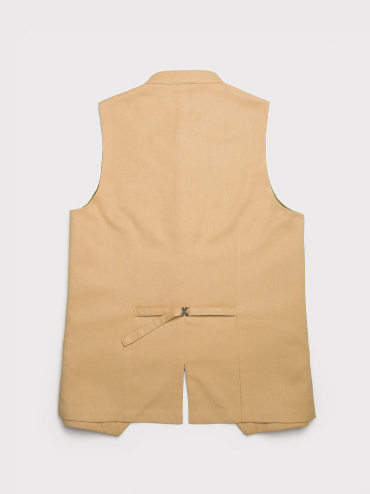 Mens Floral Embroidered Waistcoat Back