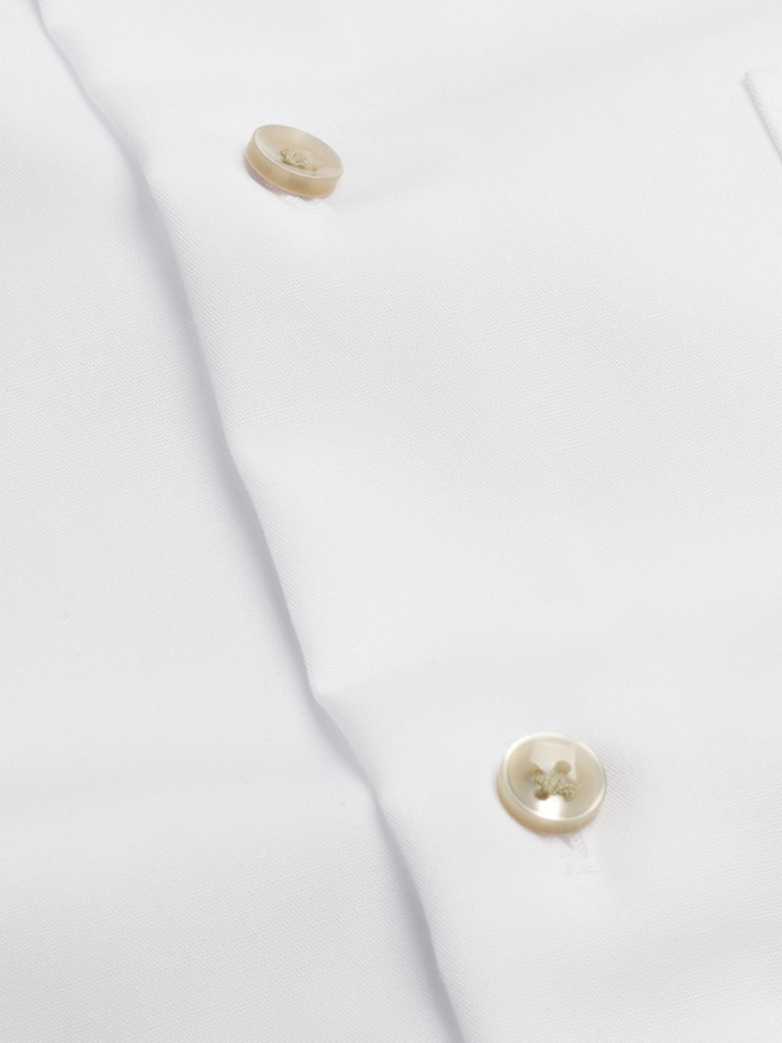 Mens White Seidensticker Long Sleeve Shirt Closeup Detail