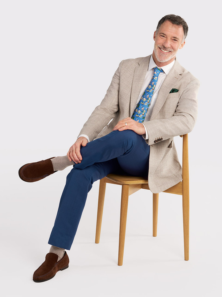 Mens Wool & Egyptian Cotton Jacket Model in Studio