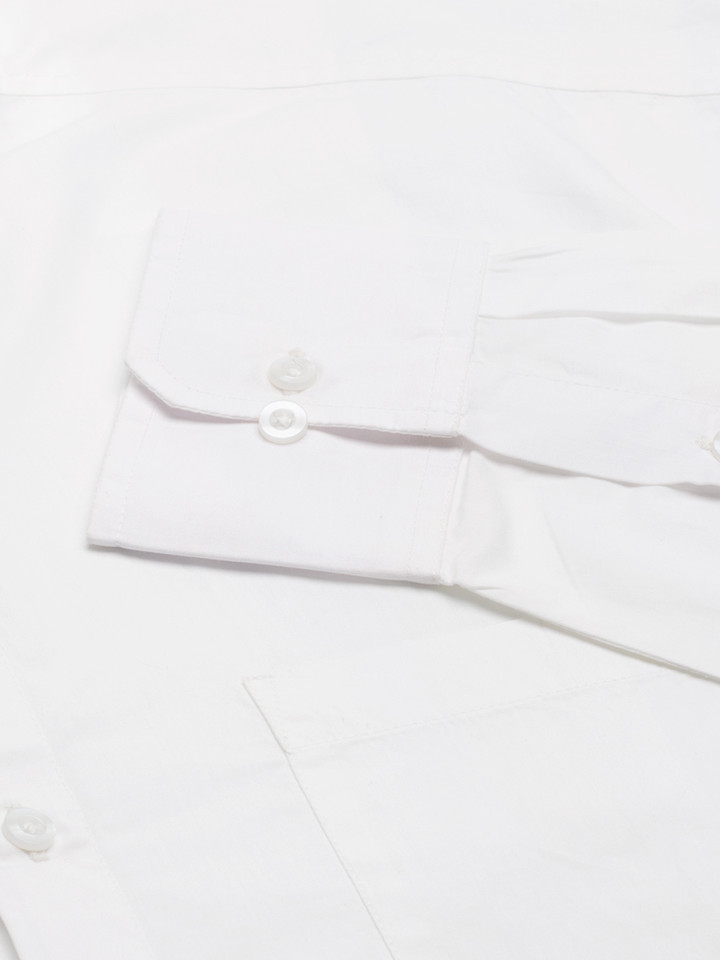 Nehru White Cotton Shirt Sleeve