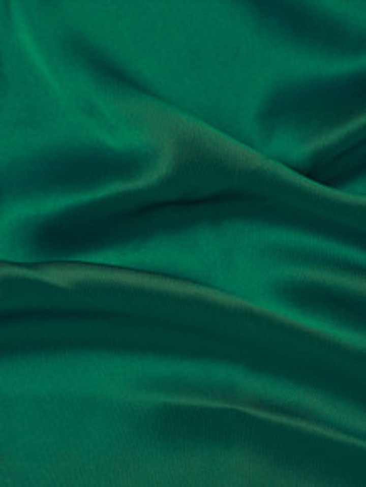 Green 100% Silk Pocket Square Close-up