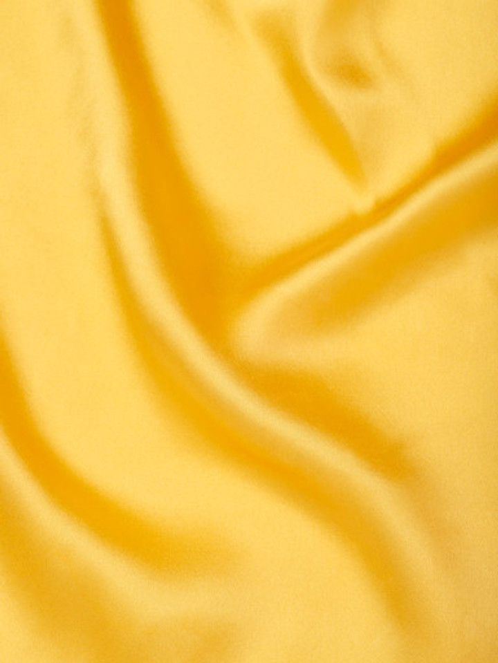 Yellow 100% Silk Pocket Square close-up