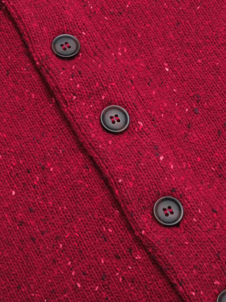 Red Knitted Waistcoat Buttons