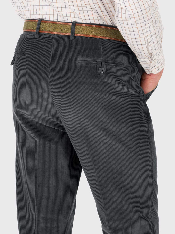 Charcoal Cord Trousers Back