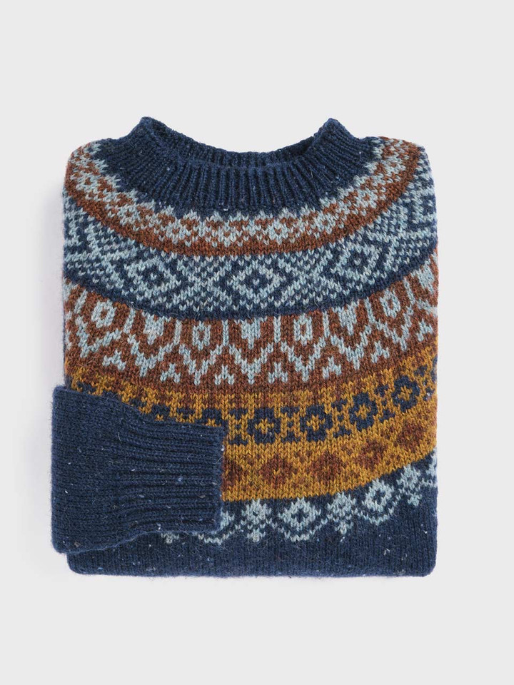 Navy Fairisle Jumper Folded