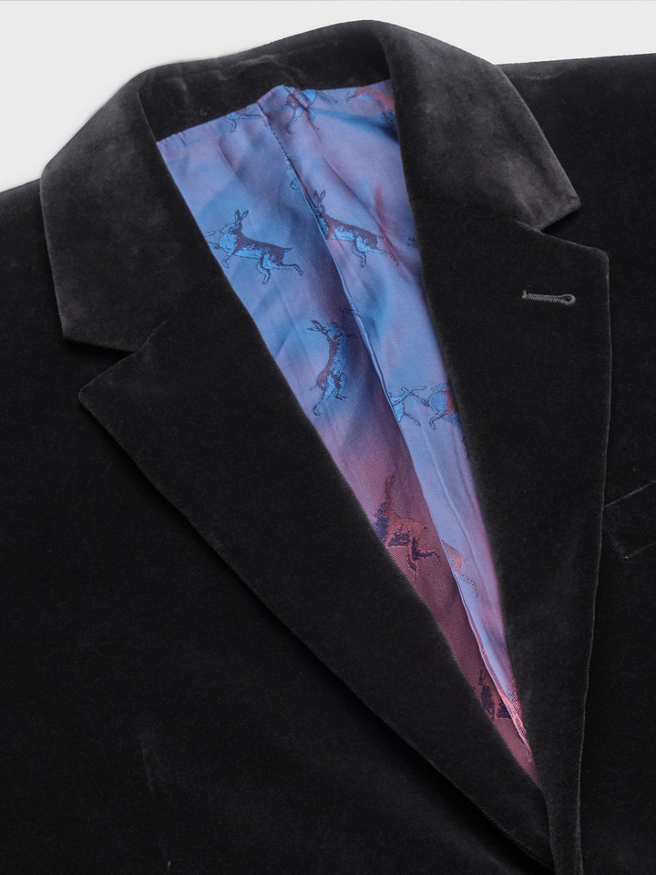 Black Cotton Velvet Jacket