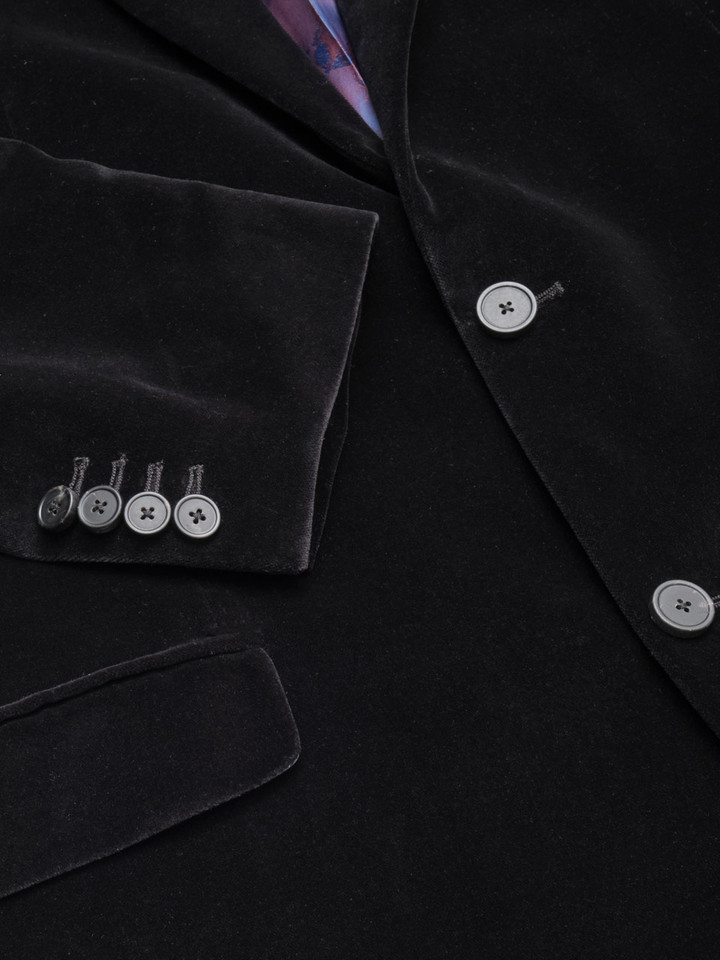 Black Cotton Velvet Jacket