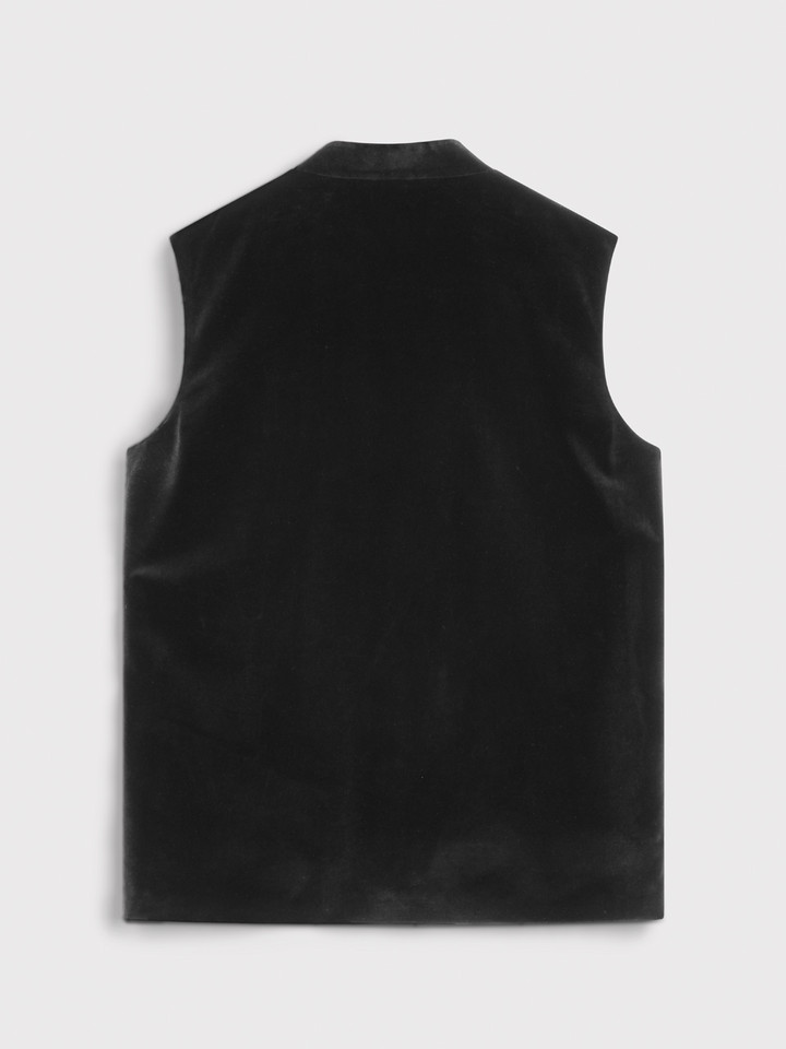 Black velvet nehru gilet
