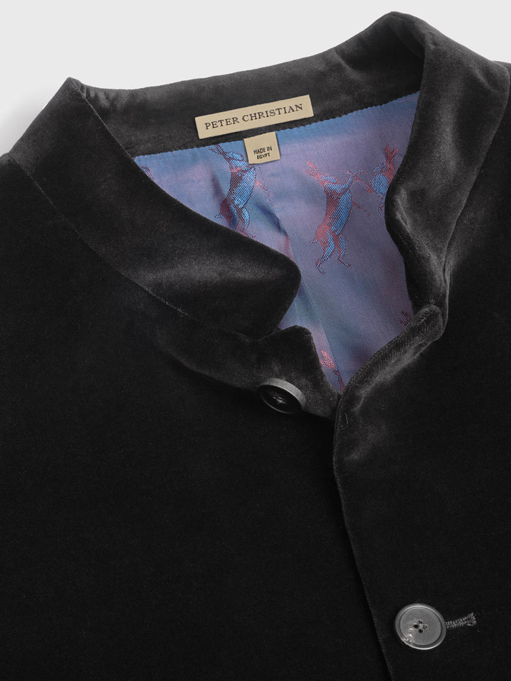 Black velvet nehru gilet