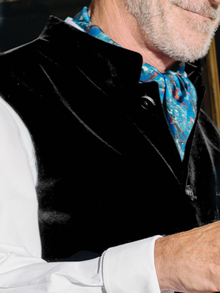 Black velvet nehru gilet