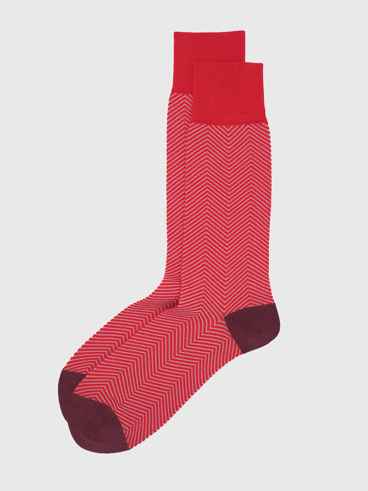 Mens Red Lux Taylor Patterned Socks
