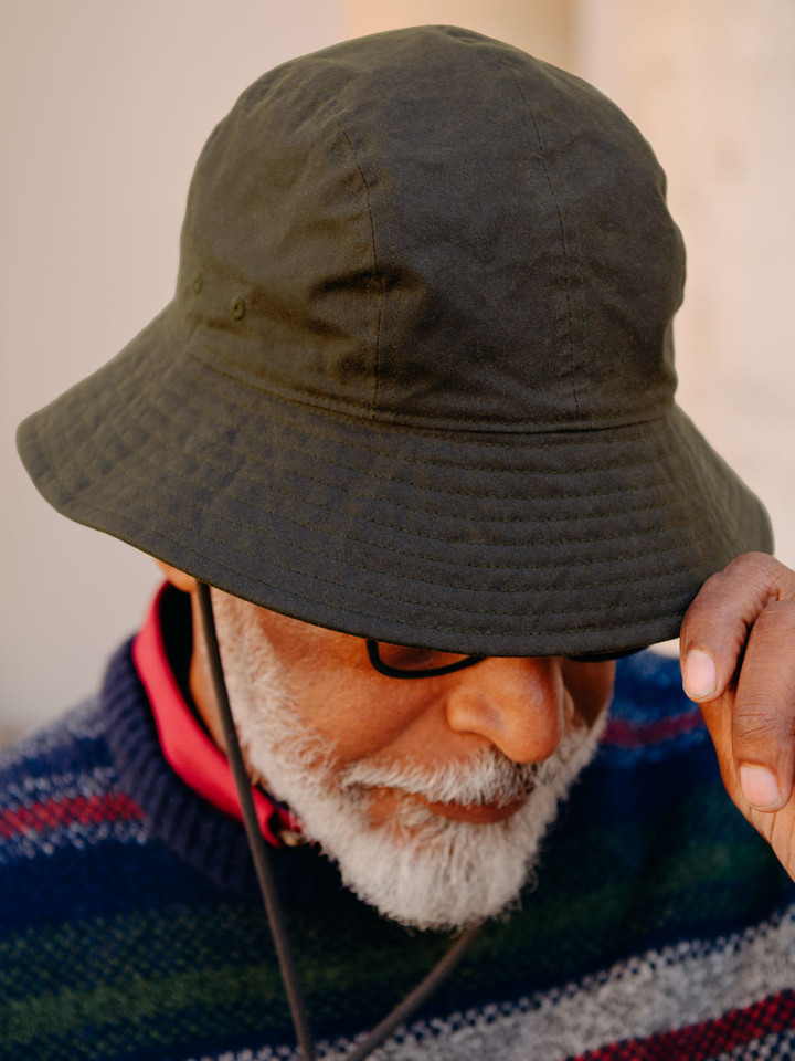 Olive Wax Bucket Hat