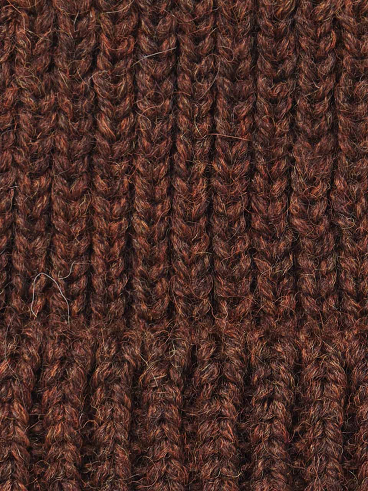 Earth British Wool Beanie Hat Material Closeup
