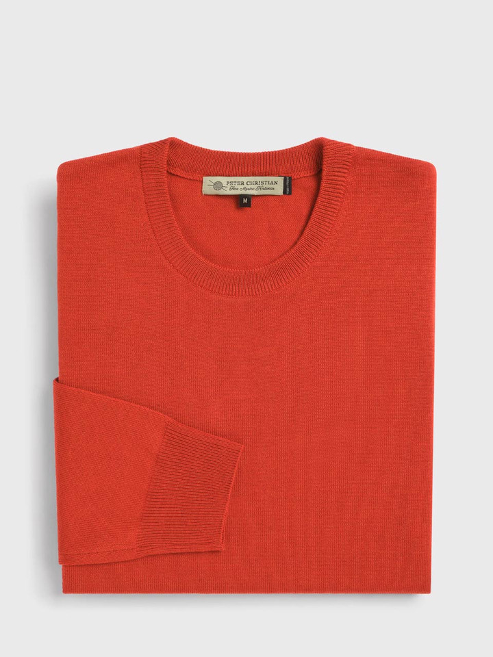 Spice Merino Crew Neck Jumper Folded