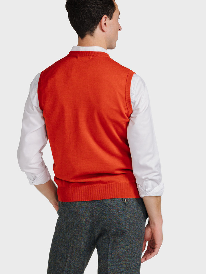 Back of Model in Merino Spice Slipover