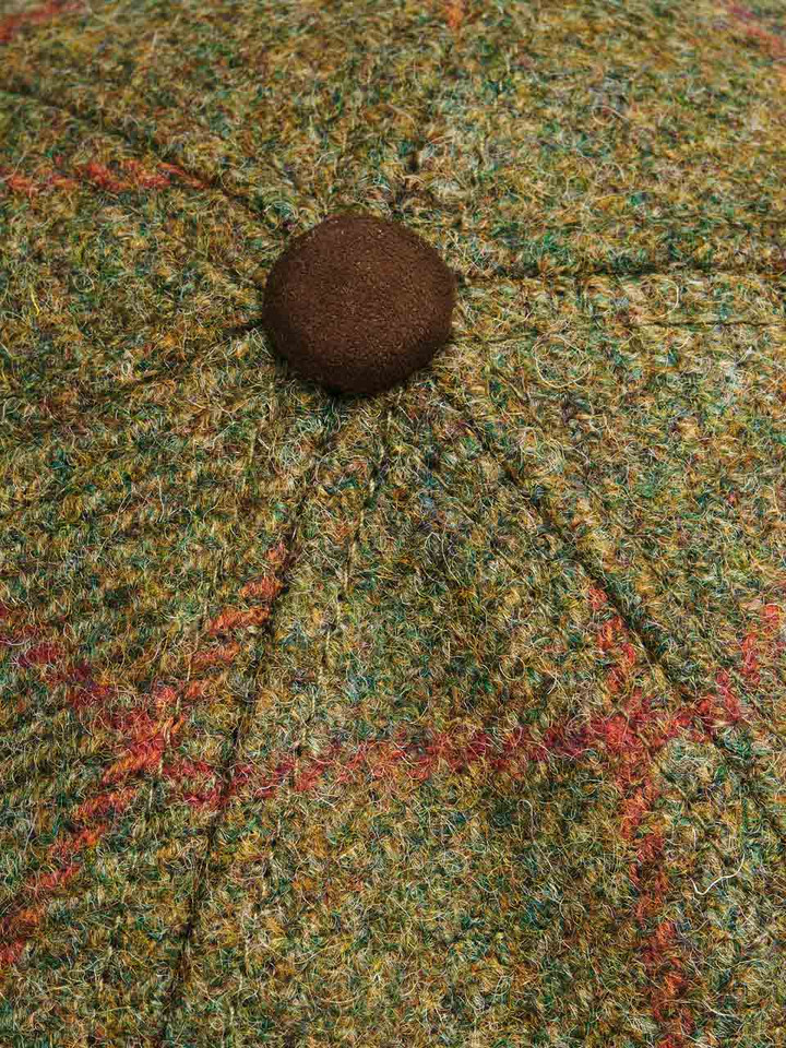 Green Checked Tweed Baseball Cap