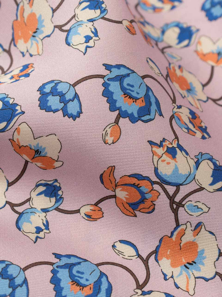 Mens Floral Pink Cravat Fabric Swatch