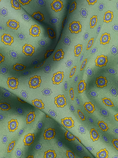 Green Foulard Pocket Square